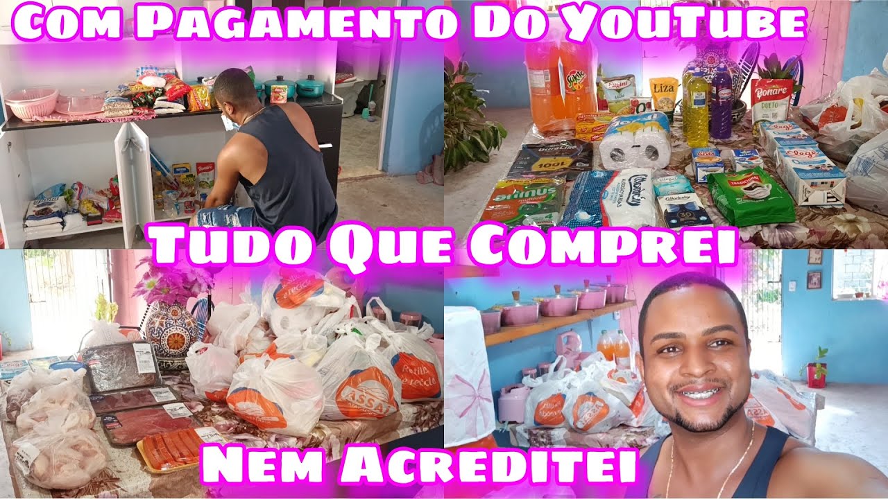CONSEGUI COMPRAR MUITA COISA COM O PAGAMENTO DO YOUTUBE/MOSTREI TUDO E ORGANIZEI AS COMPRAS/GRATIDÃO