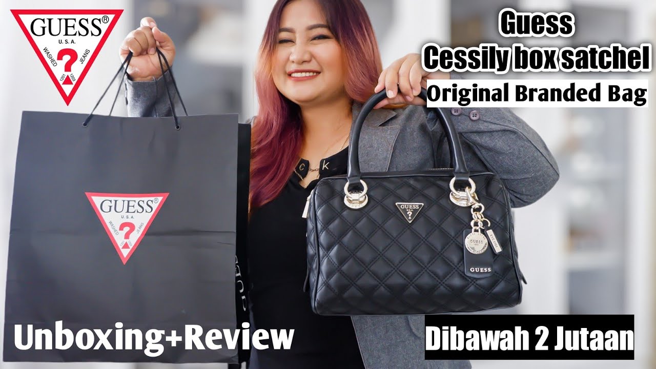 GUESS Cessily box satchel unboxing & review - tas guess original #guess #tasbranded #shopeehaultas