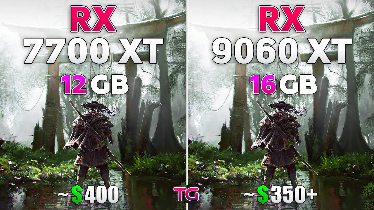RX 9060 XT 16GB vs RX 7700 XT 12GB - Test in 12 Games