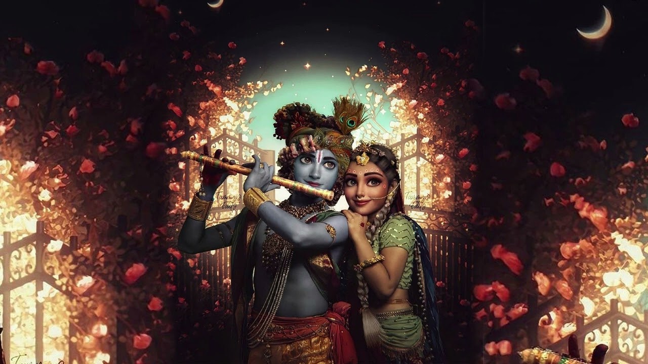 Relaxing Flute and Sitar with RadhaKrishna 