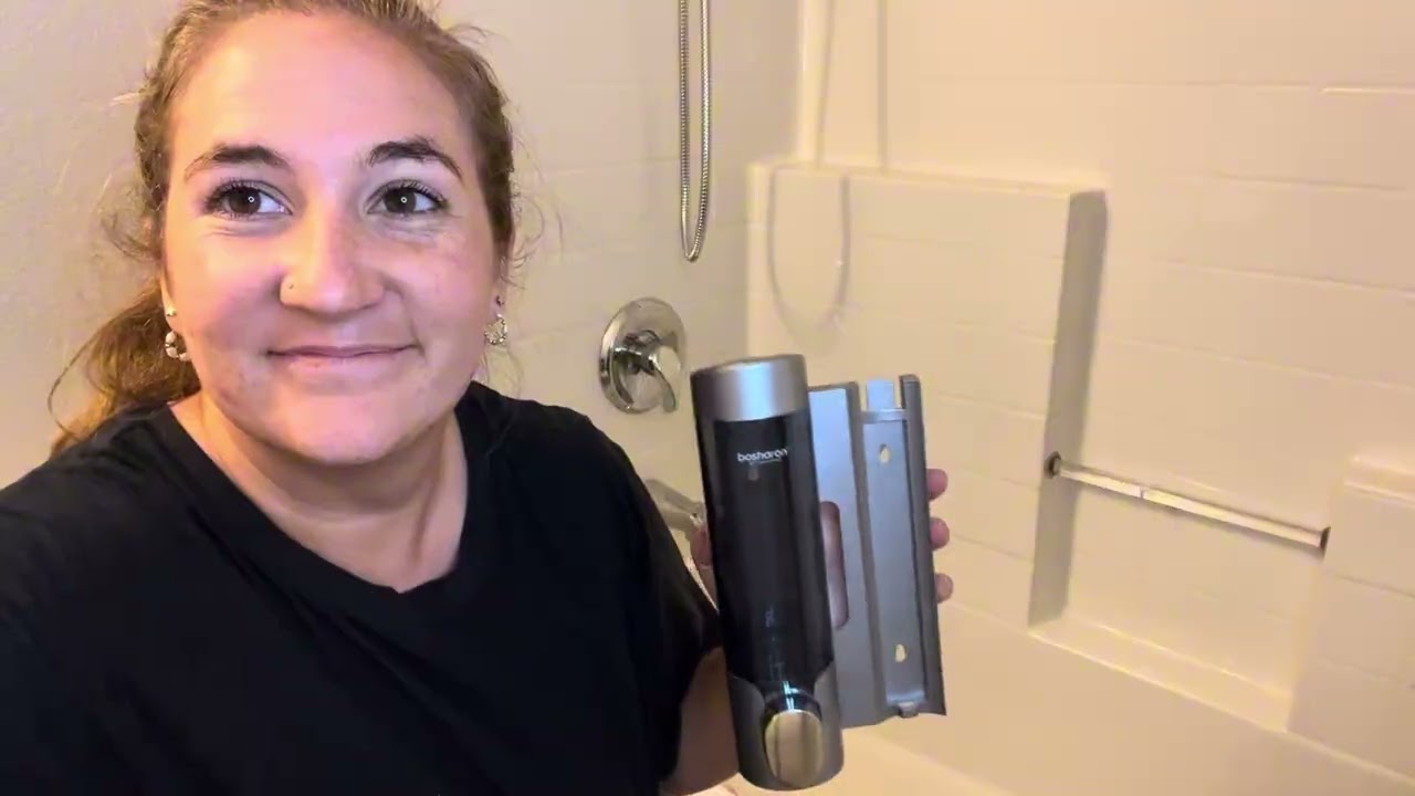 No Drill Shampoo and Conditioner Dispenser, Wall Mounted Shower Pump Soap Body Wash Dispenser