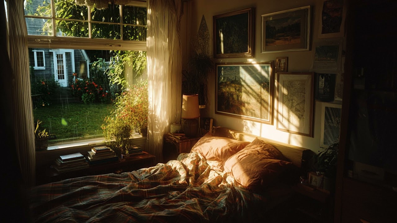Rain on a Nostalgic Window at Midnight 🌙 Calming Sleep Sounds for Stress & Insomnia Relief