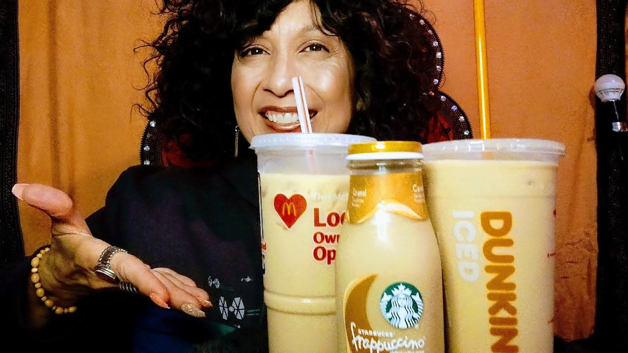 ASMR ☕ ЧЕЛЛЕНДЖ С ЛЕДЯНЫМ ЛАТТЕ + Выбор победителя 🏆 #Starbucks #DUNKIN' #McCafé