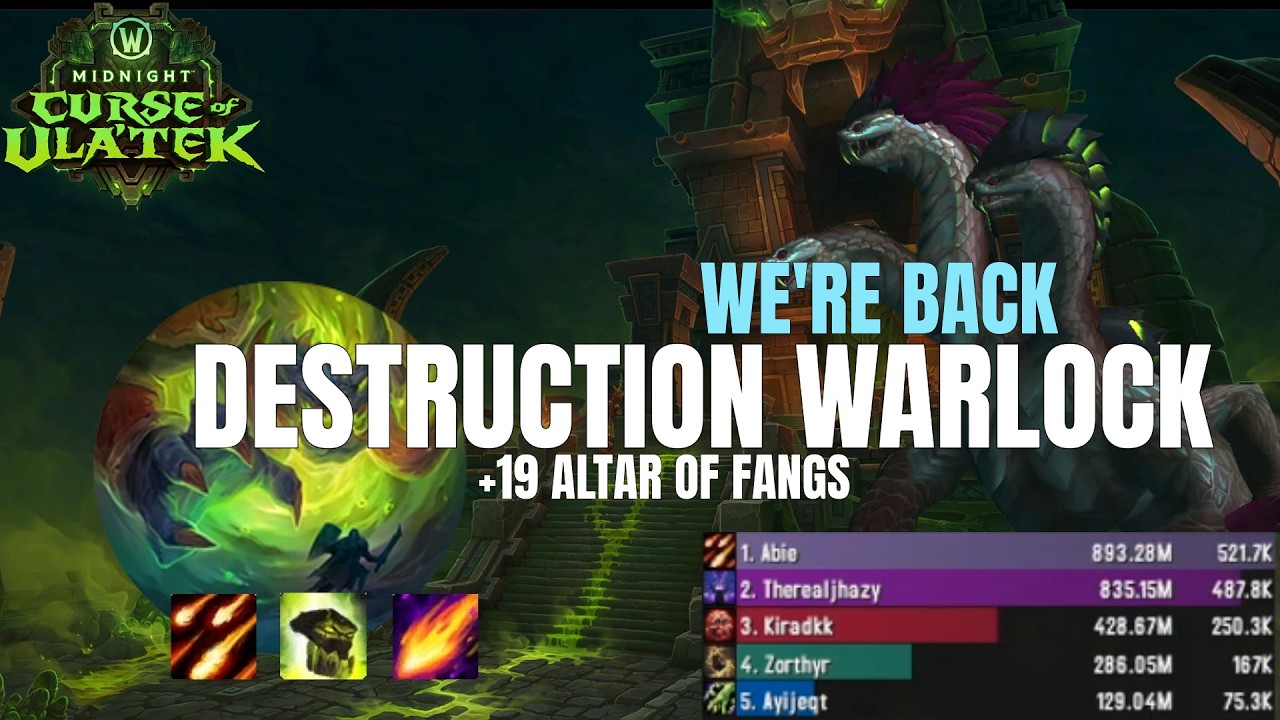Altar of Fangs +19 | Midnight PTR 12.1 Destruction Warlock | Rain of Fire cranks!