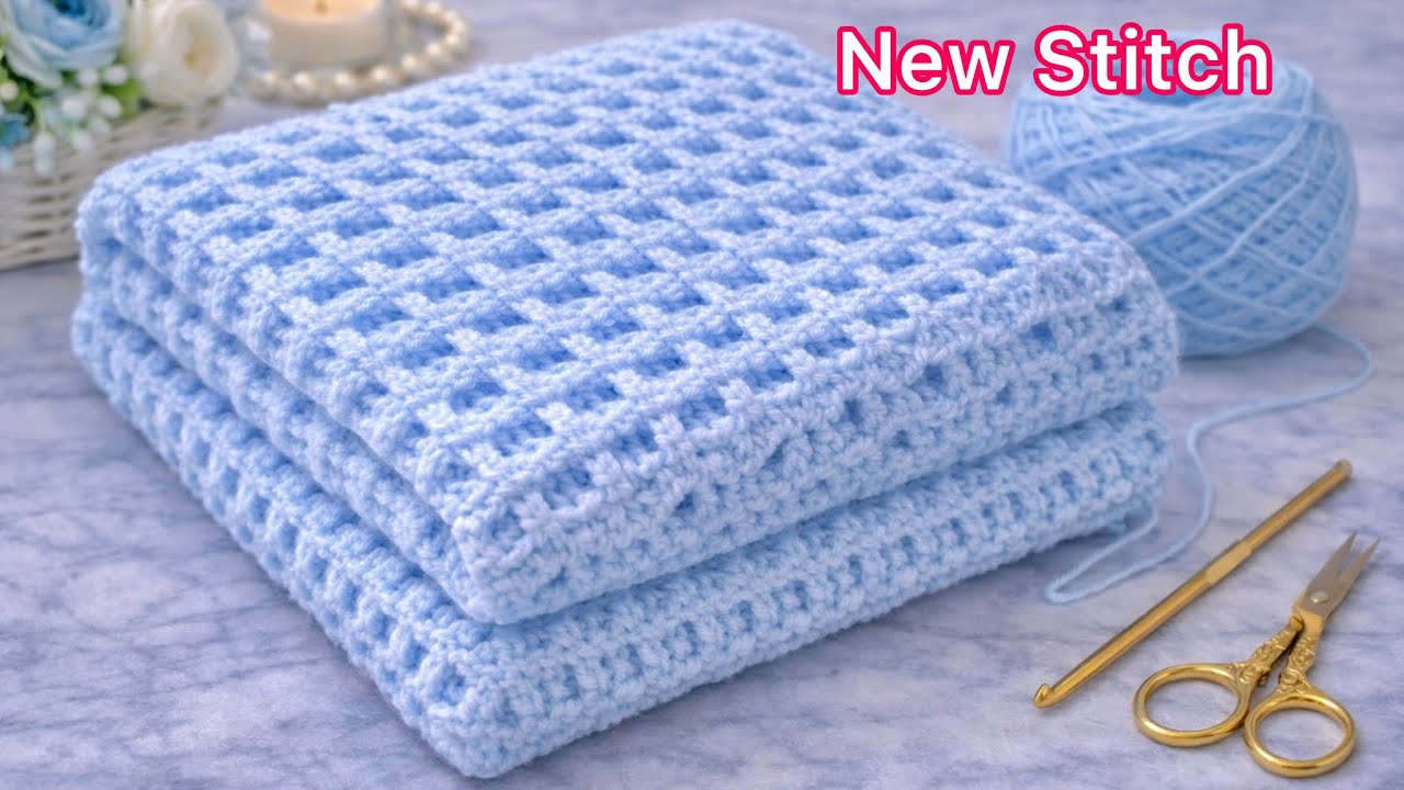 NEW!⚡️🩷Super Easy Crochet Baby Blanket Pattern for Beginners (Step by Step)