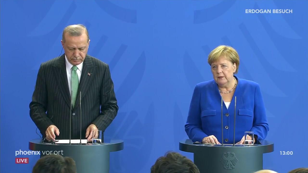 Pressekonferenz mit Recep Tayyip Erdogan und Angela Merkel am 28.09.18