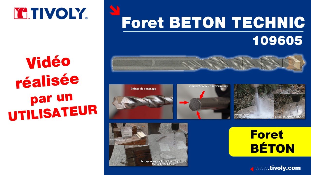 Percer les bétons et pierres les plus durs avec le foret cylindrique TECHNIC BETON TIVOLY