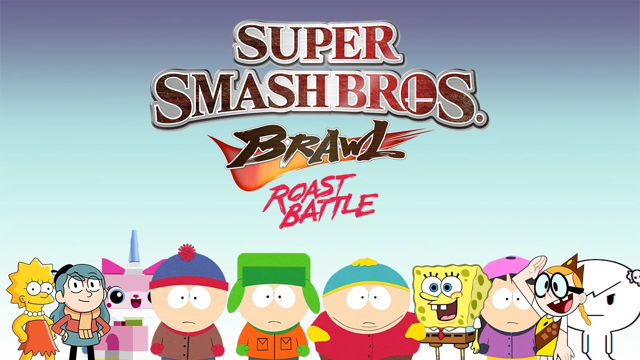 Команда из Южного Парка и Губка Боб играют в Super Smash Bros. Brawl со специальными гостями (бит...