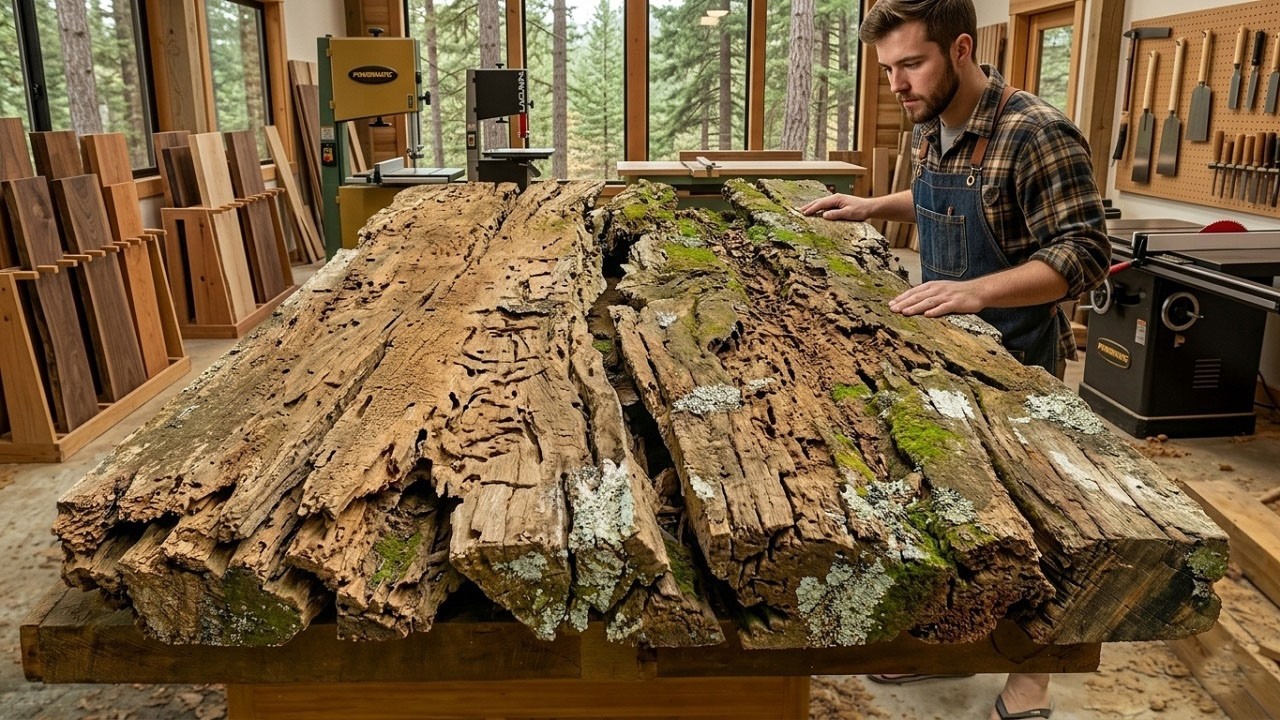 Nobody Wanted This Old Damaged Wood… Until It Became an Incredible Coffee Table 🔥