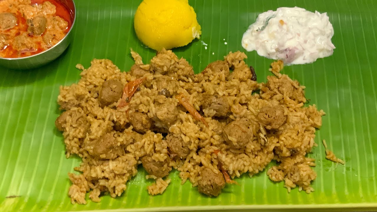 சோயா பிரியாணி இப்படி செய்யுங்க சுவை அருமை/Soya chunks Biriyani in tamil /mealmaker Biriyani recipe