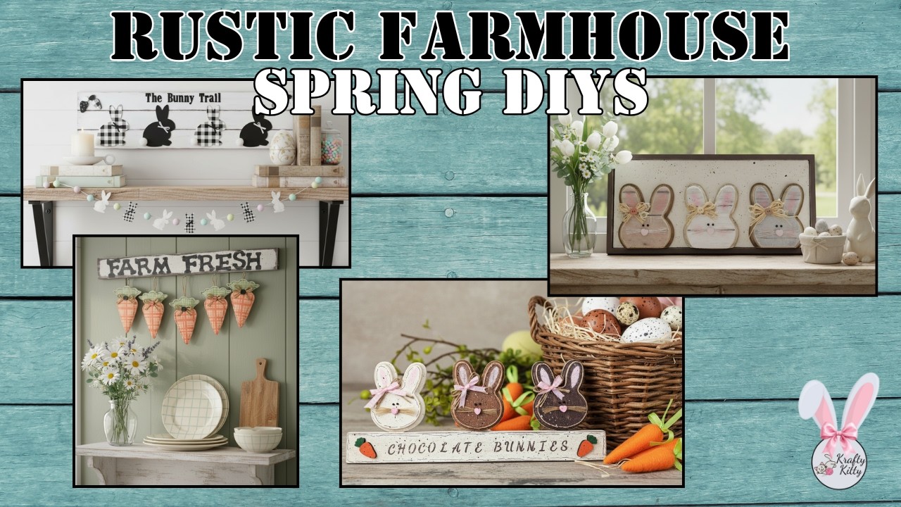 RUSTIC FARMHOUSE SPRING & EASTER DECOR DIY | DOLLAR TREE EASTER | FARMHOUSE CRAFTS | SPRING CRAFTS