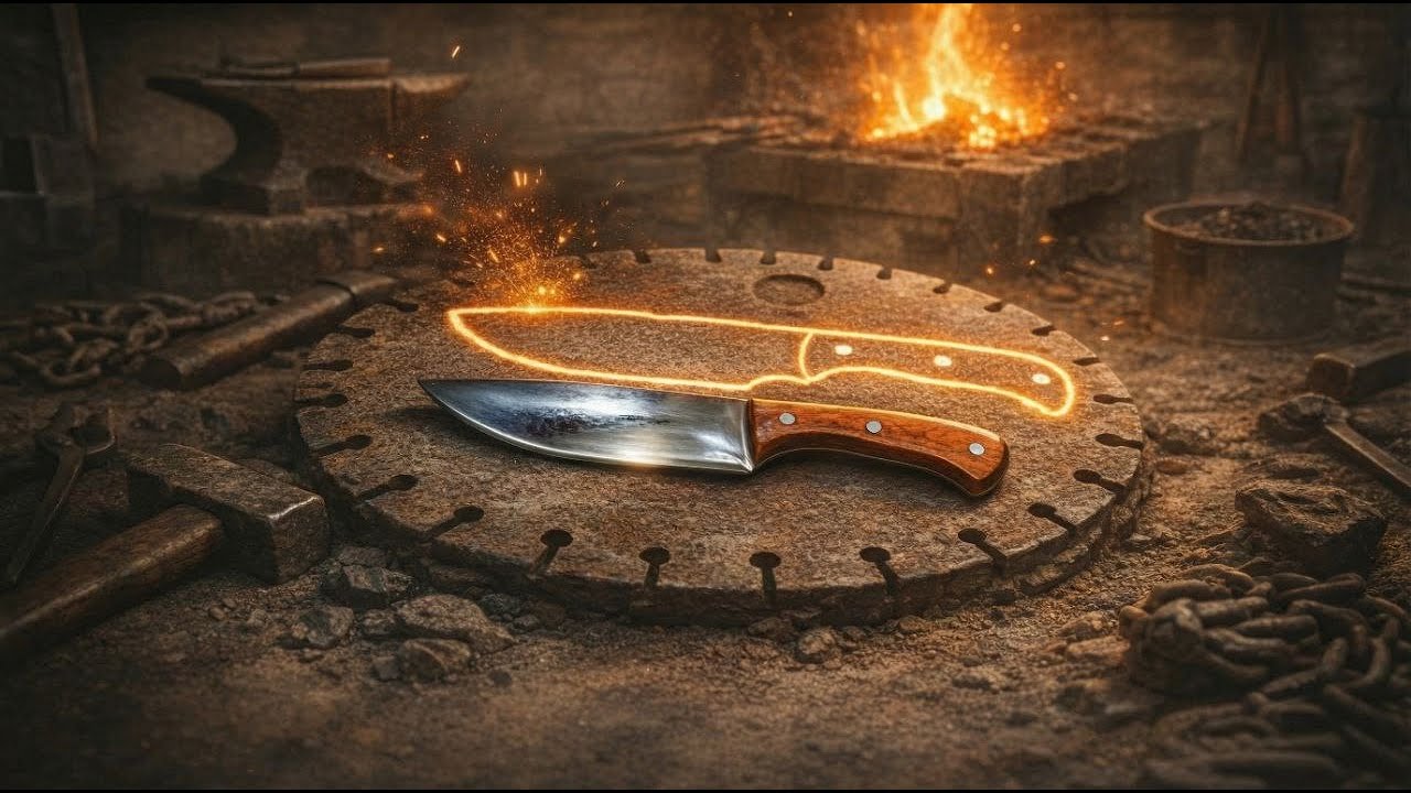 Handmade Hunting Knife | From Raw Steel to Razor Sharp Blade