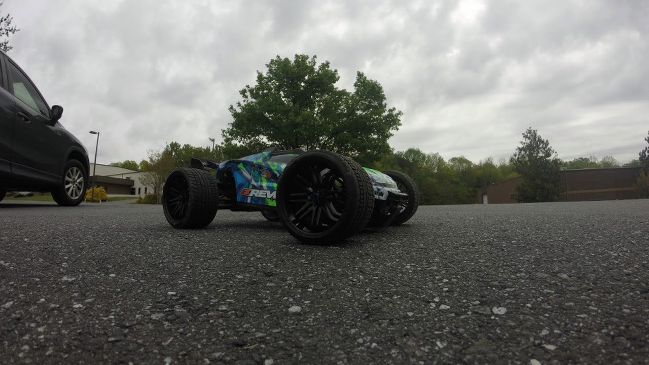Traxxas E -revo 2.0 20/46 speed test 6s Src Road Crushers 61mph