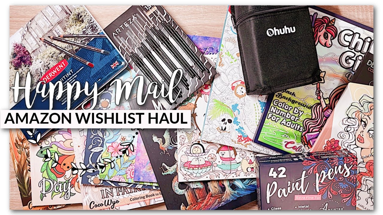 ANOTHER AMAZON WISHLIST HAPPY MAIL HAUL TYSM!! | ADULT COLORING BOOKS