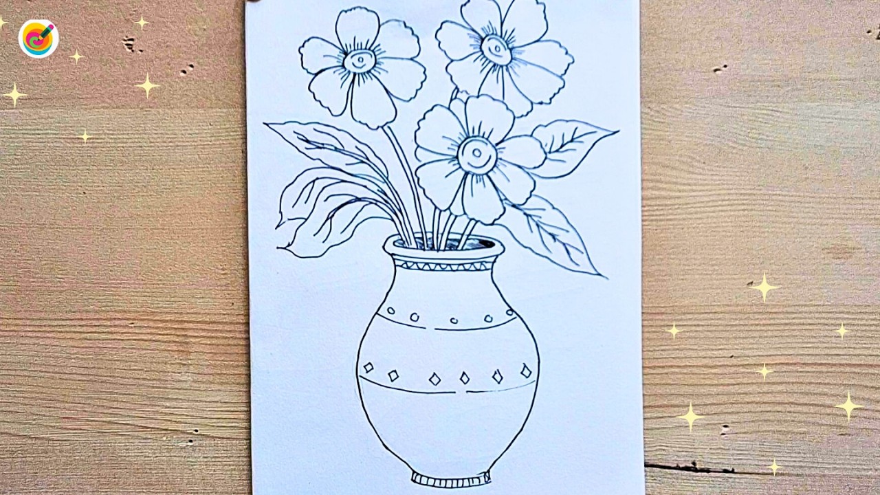 How to Draw a simple Flower Pot | Easy Drawing Step by Step