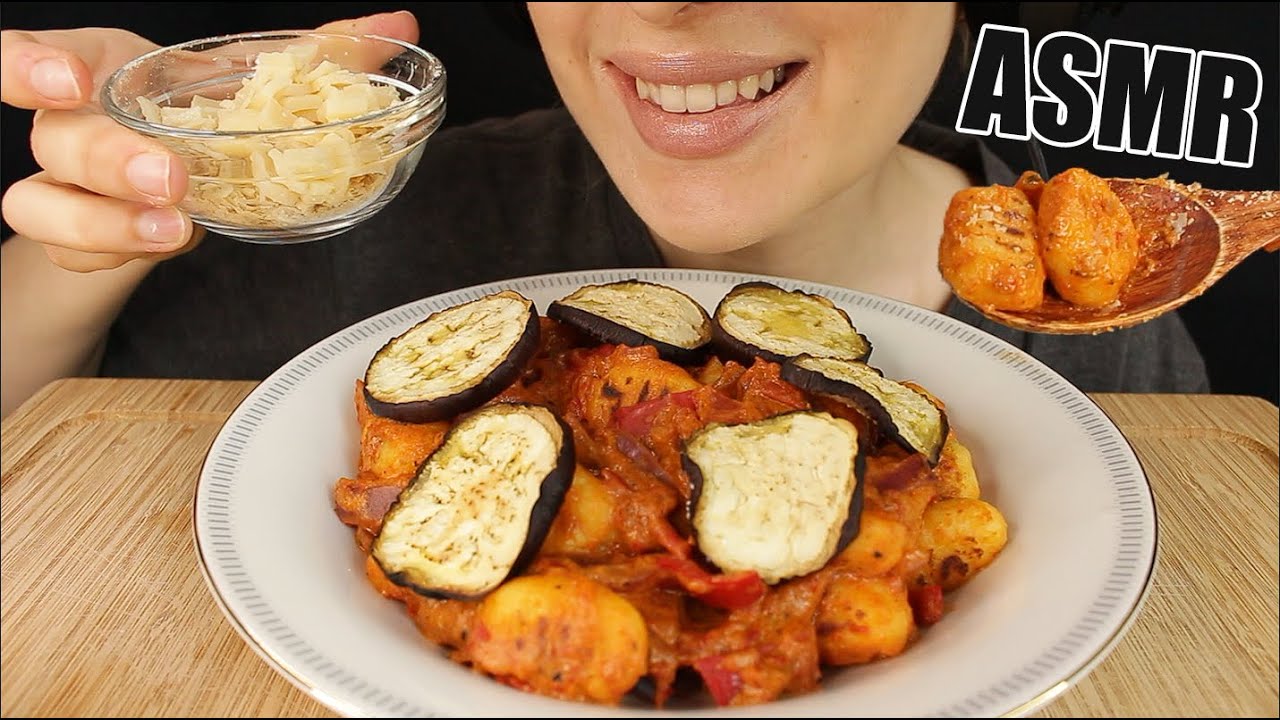 ASMR CREAMY CHEESY GNOCCHI ALLA NORMA ITALIAN FOOD MUKBANG EATING SOUNDS No Talking 먹방 Kasmia ASMR