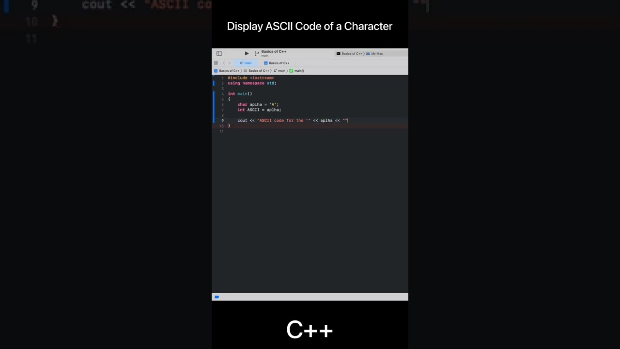 #ascii code for a Character in #c++ | #program