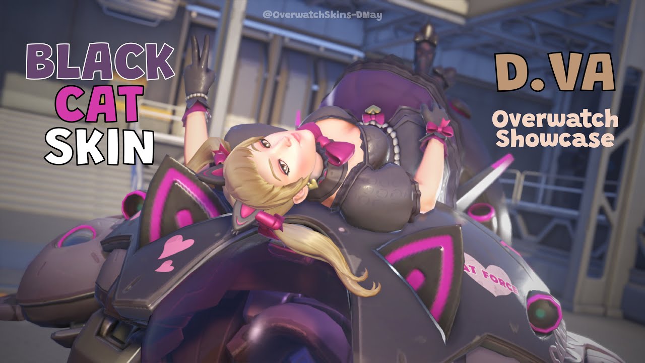 BLACK CAT D.va Skin showcase | Overwatch 2