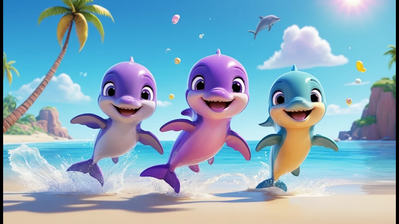 Five Little Dolphins Splash Splash Splash | Underwater Counting Song for Kids