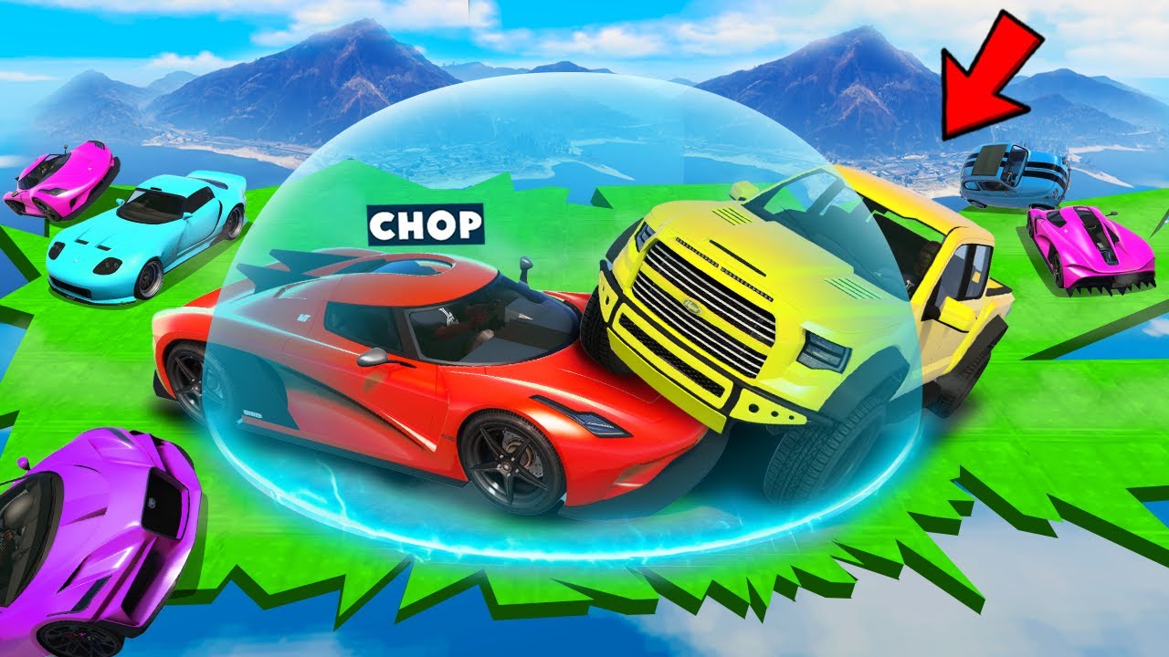 GTA 5 CHOP PUSHES ME OUT OF THE BUBBLE IN SUMO DERBY