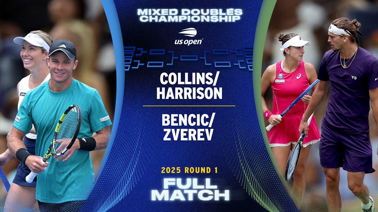 Collins/Harrison vs. Bencic/Zverev Full Match | 2025 US Open Round 1