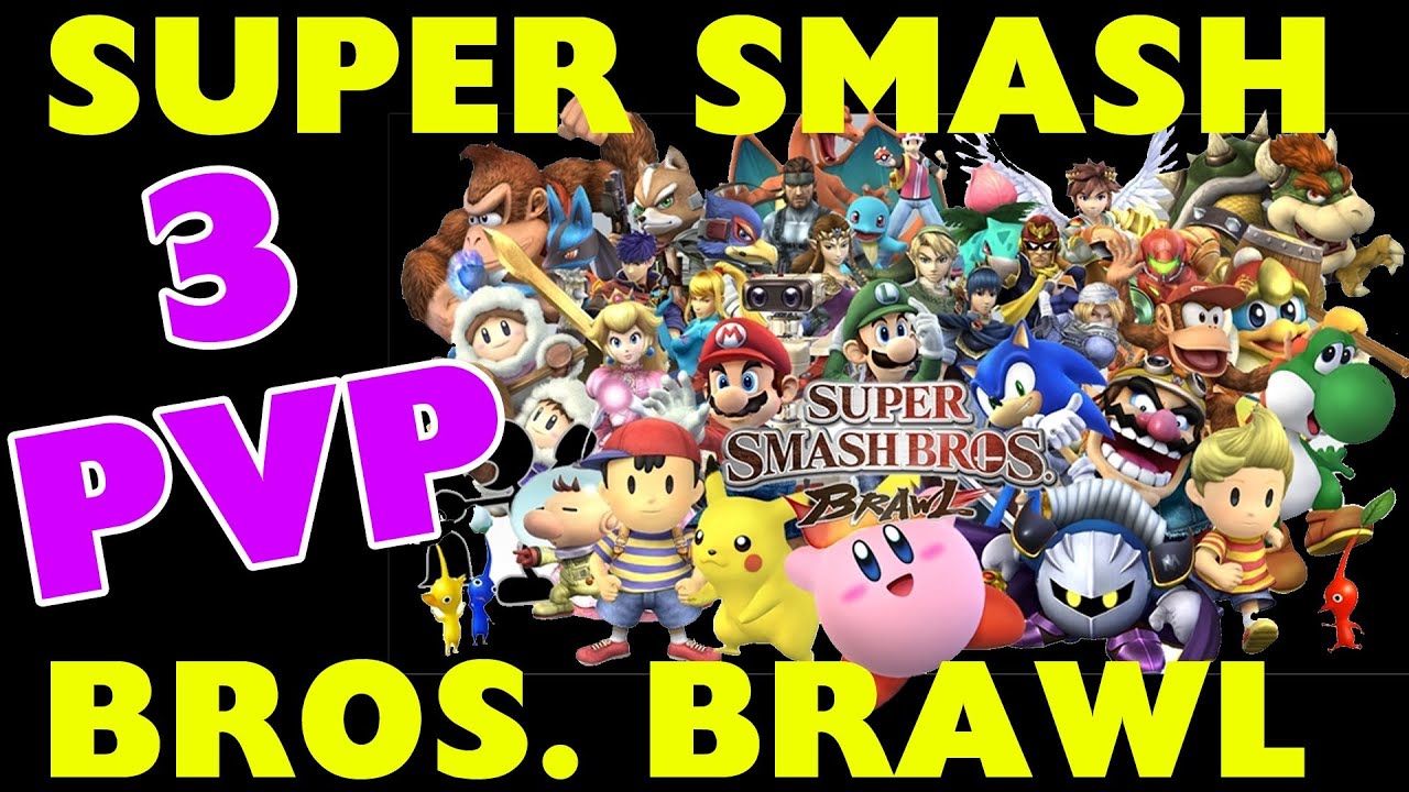 Super Smash Bros Brawl - 3 игрока Battle