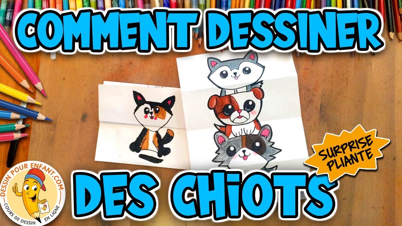 Comment dessiner un CHIOT facilement étape par étape (surprise pliante)