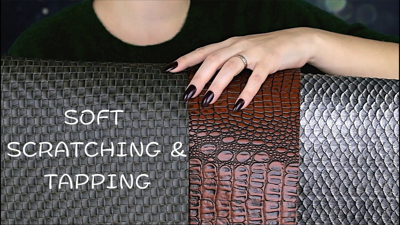 🎧ASMR Gentle FAUX LEATHER SCRATCHING & TAPPING / 3Dio / NO TALKING