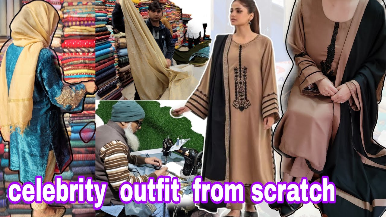 I Made celebrity inspired outfit from scratch 👗|| recreation under budget~ winter dress design