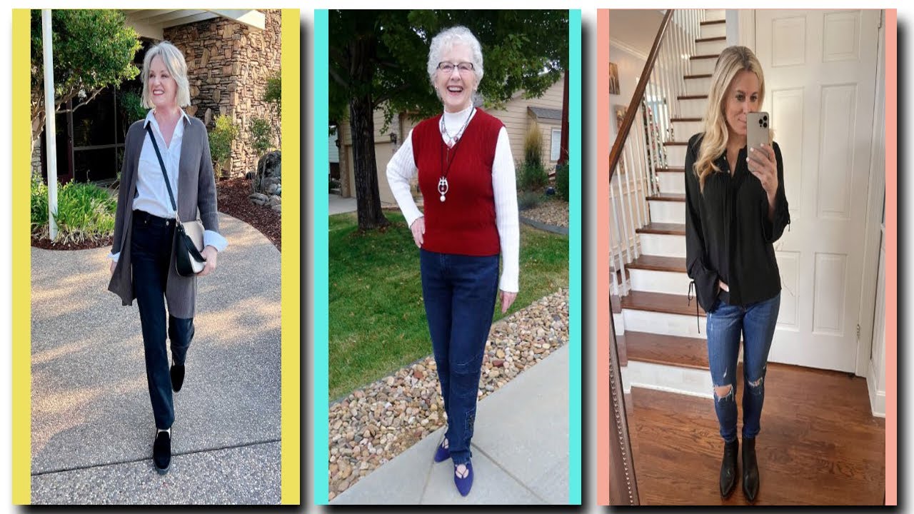 How to Wear Mom Jeans Over 50?