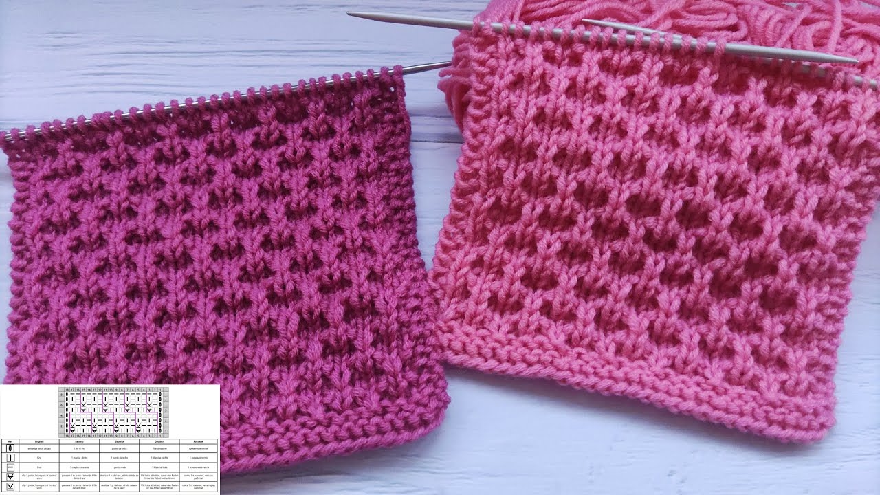 Easy Relief Knit Stitch| Reliefmuster stricken| Punto a rilievo ai ferri| Punto relieve a dos agujas