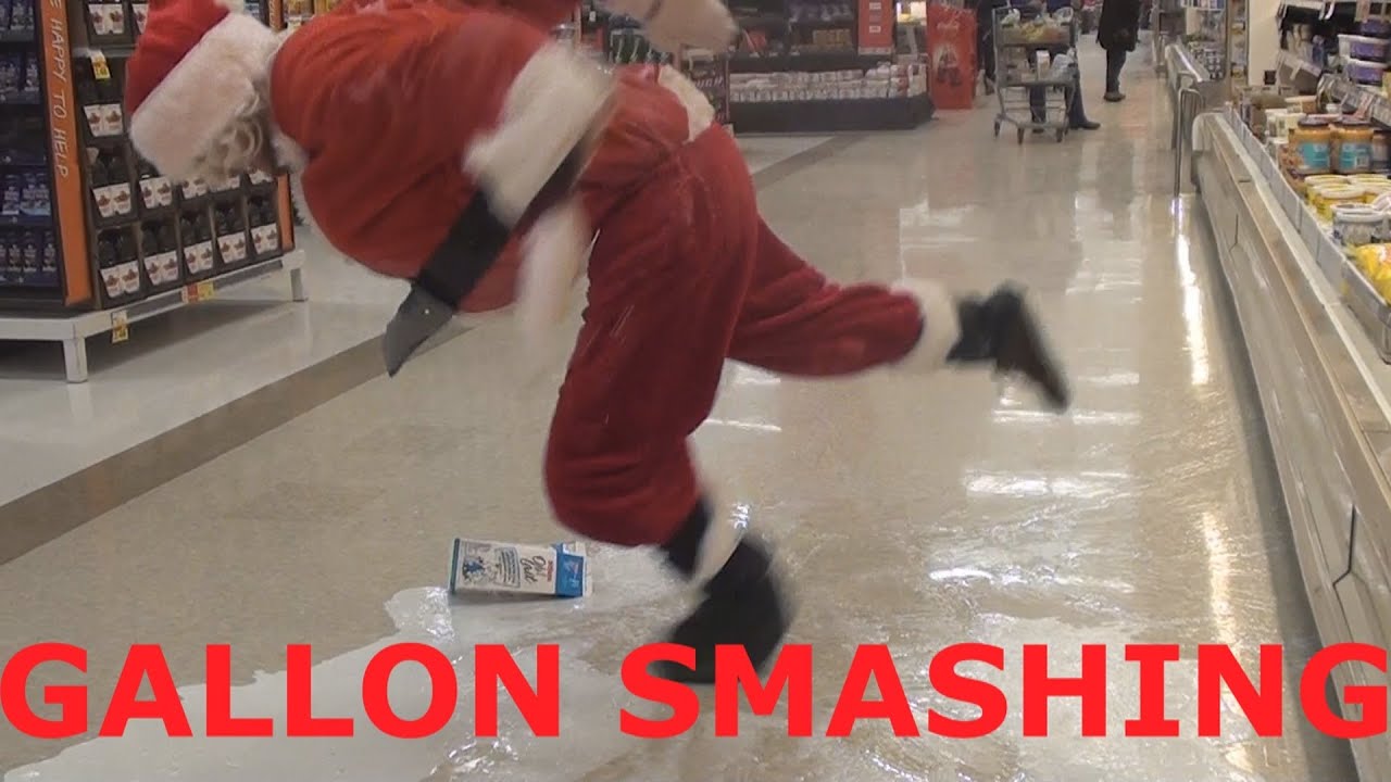 SANTA MILK GALLON SMASHING (Ft. DOG BUS)