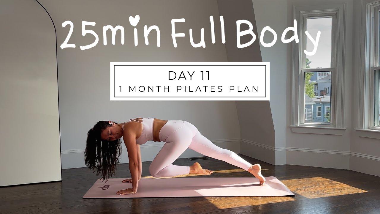 DAY 11 - 1 MONTH PILATES PLAN // 25MIN hourglass full body burn || madeleineabeid