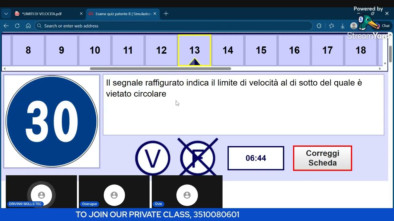 ESAME MINISTERALE QUIZ, D15 PATENTI B IN ENGLISH LANGAUGE, JOIN OUR PRIVATE CLASS AND PASS UR EXAME