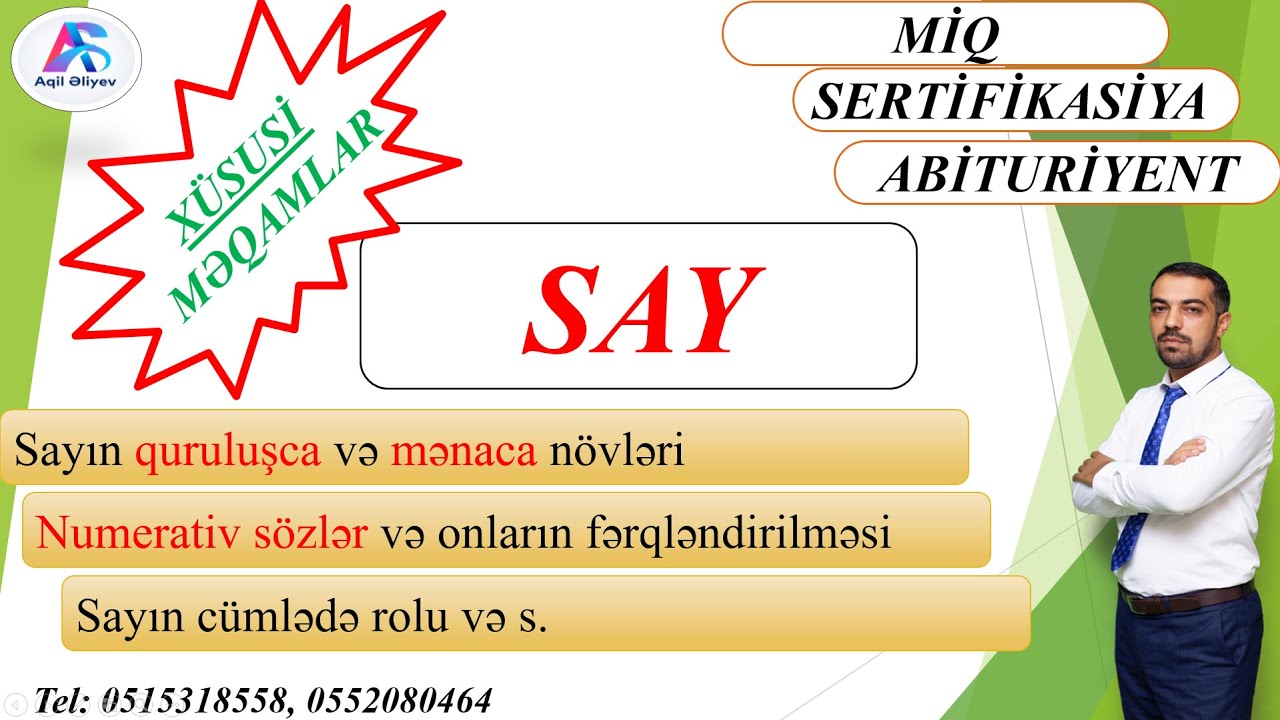 SAY və NUMERATİV sözlər. XÜSUSİ məqamlar. #miq #abituriyent #buraxilisimtahani #sertifikasiya