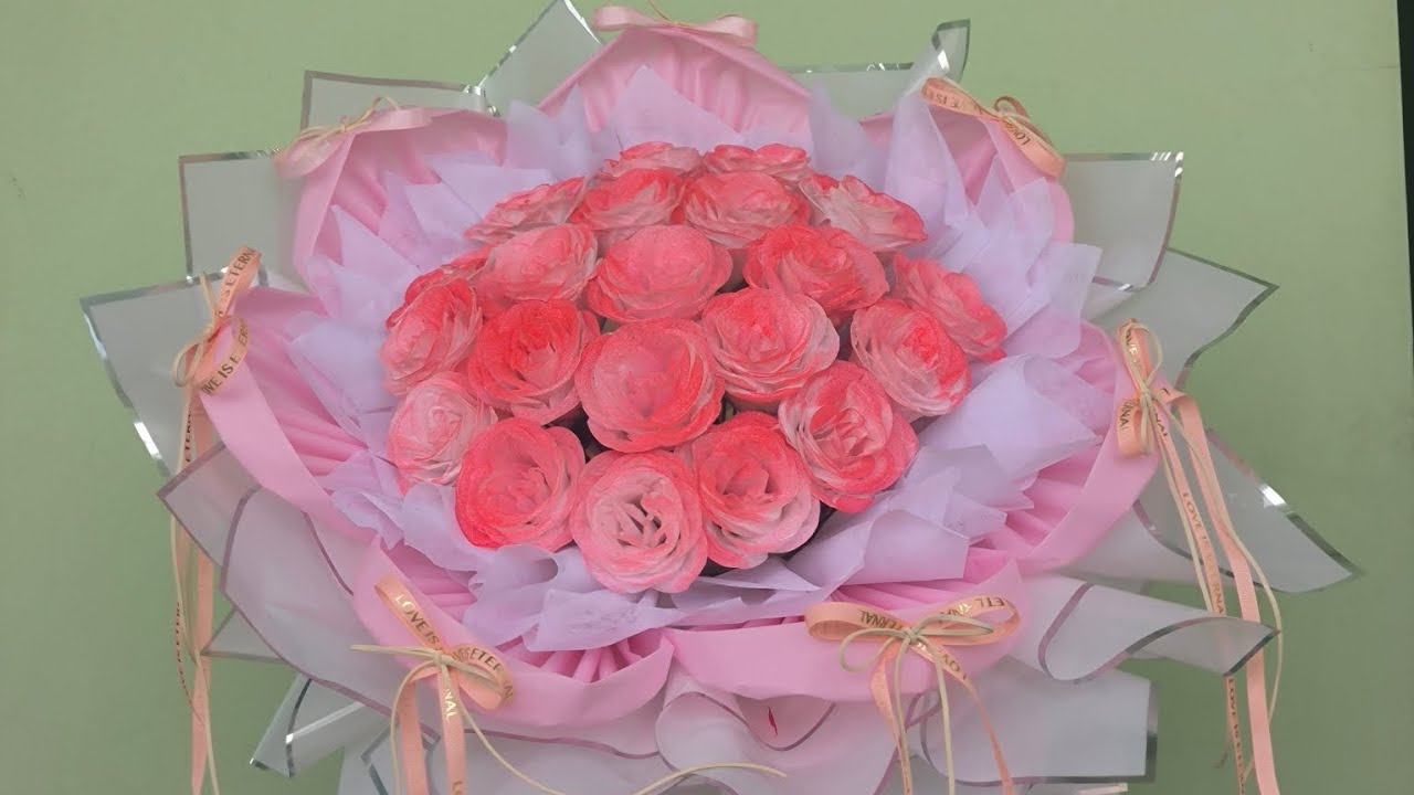 Hướng dẫn làm bó bông hoa công chúa