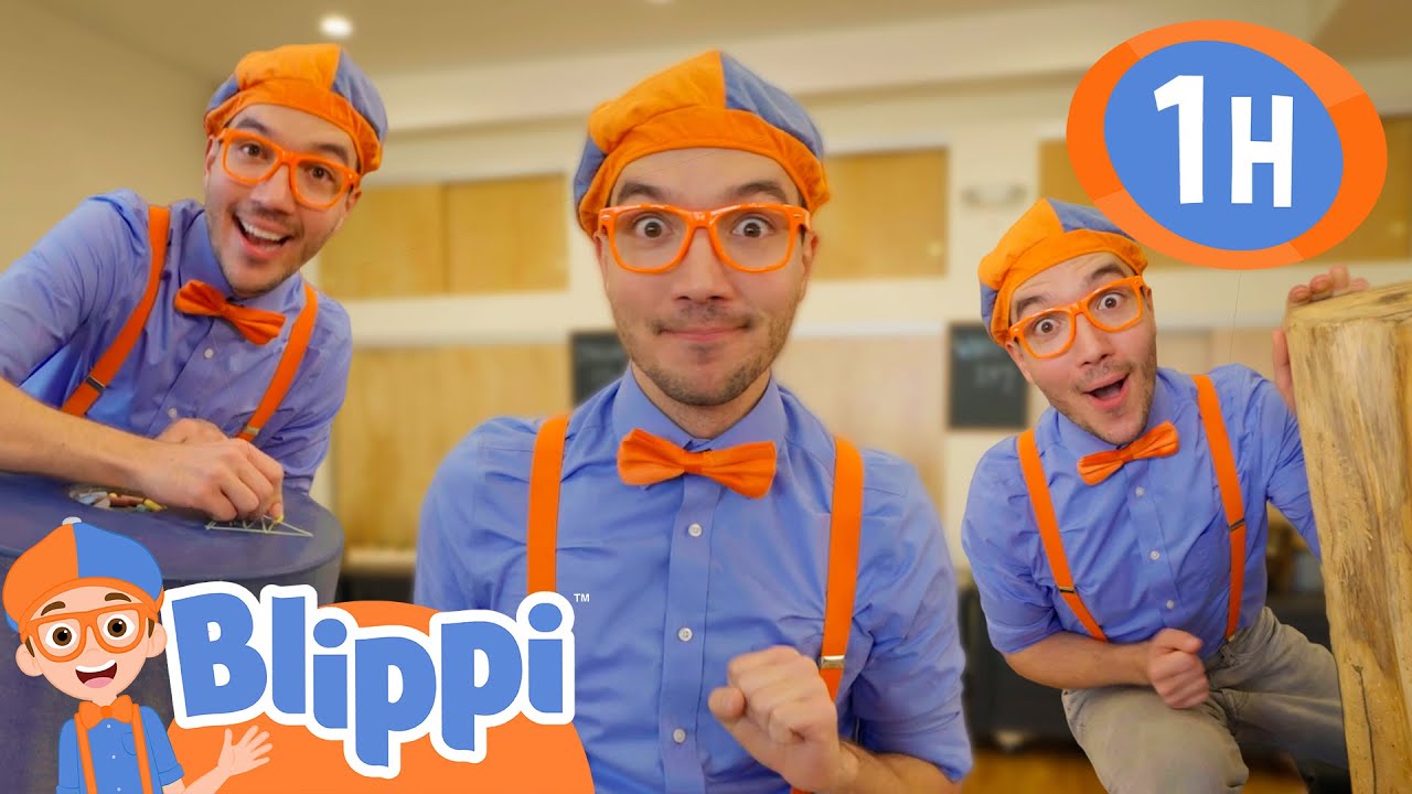🔵🟠Blippi's Imagination Craft Day!🫟🖼️🎨 | Blippi | Moonbug Kids - Arts and Crafts For Kids