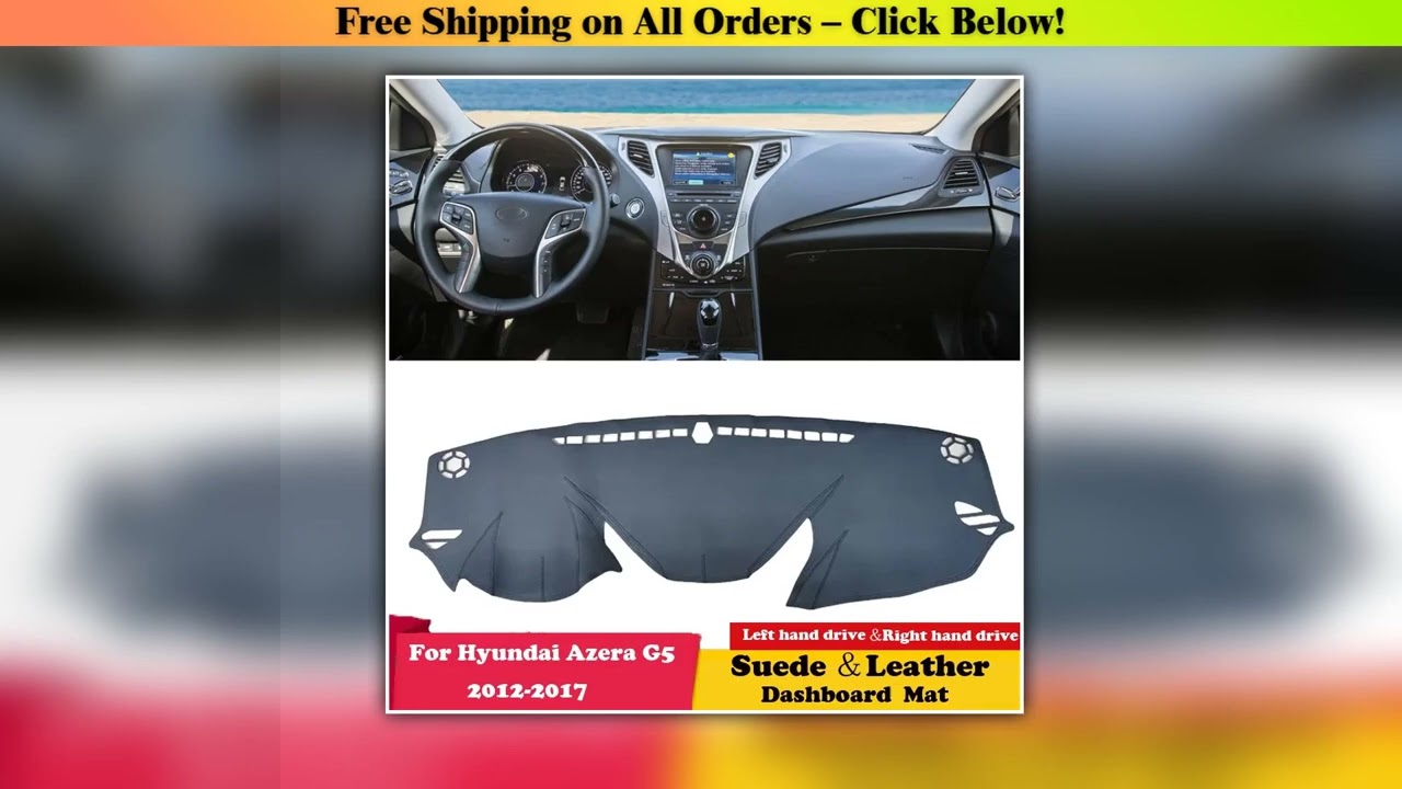 For Hyundai Azera G5 2012 2013 2014 2015-2017 Suede Leather Dashmat Dashboard Cover Pad Dash Mat