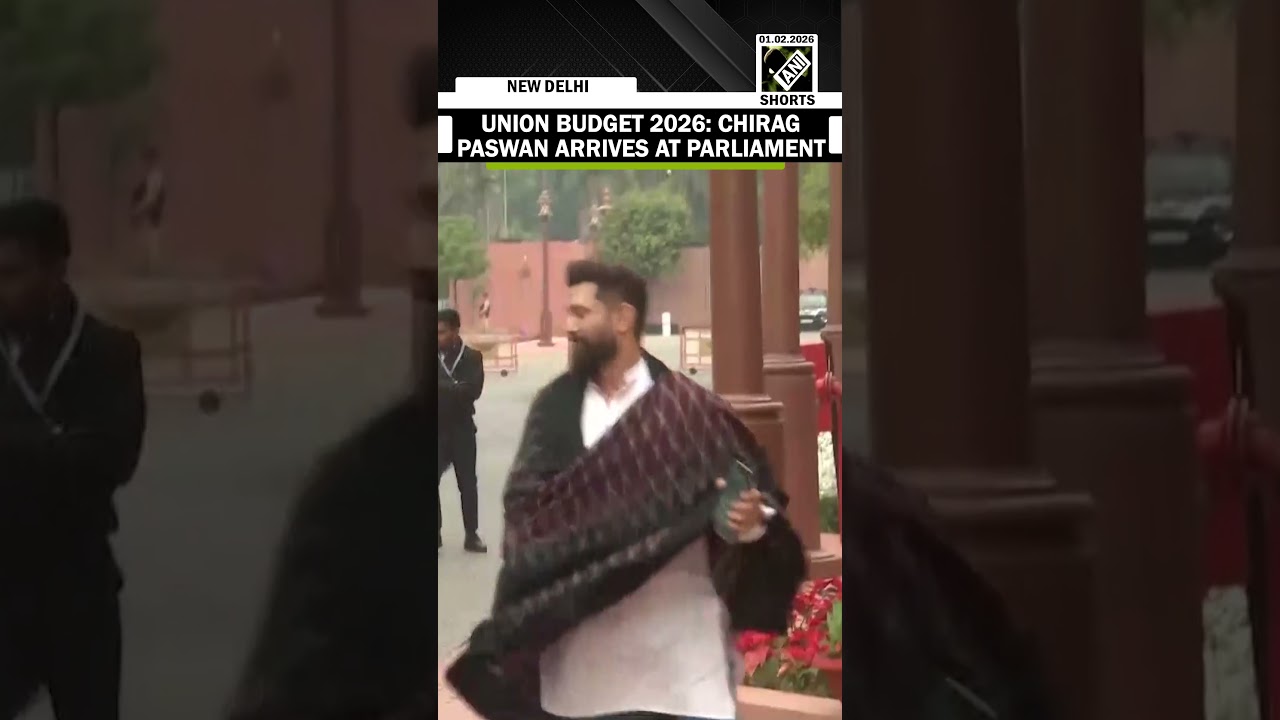 LJP (RV) Chief Chirag Paswan arrives at Parliament ahead of Presentation of Union Budget 2026