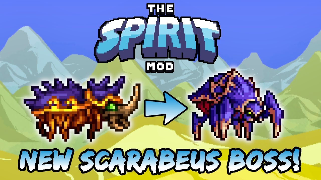 NEW Scarabeus Boss AI, Sprite, & Loot! Terraria Spirit Mod v1.4.2 Update Preview - Sinister Sands!