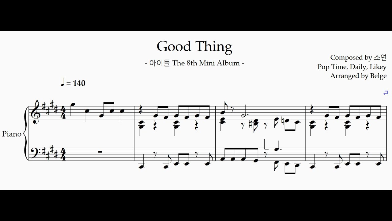 아이들(I-DLE) Good Thing Piano cover
