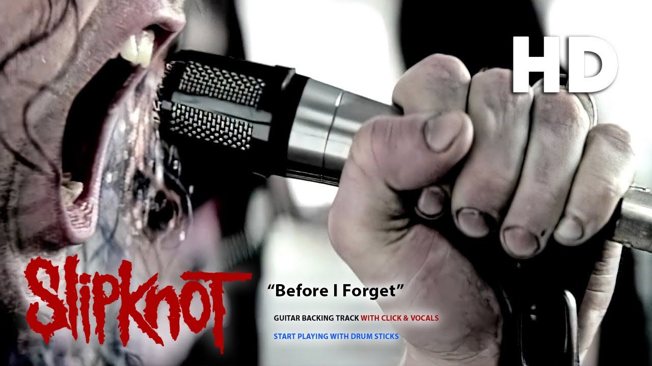 Slipknot - Before I Forget Guitar backing track with click & vocals