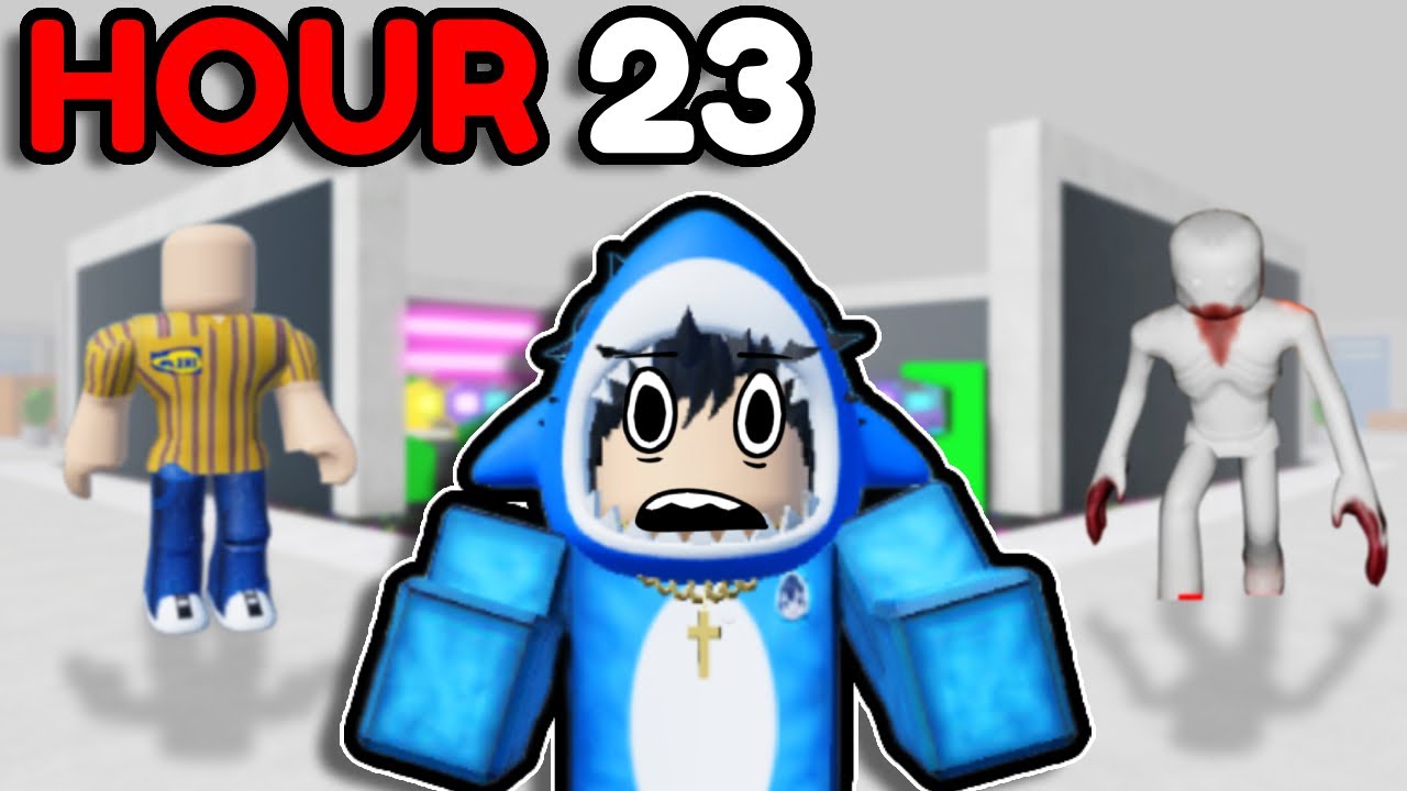 I Survived 24 HOURS Overnight in a Roblox SCP Store…