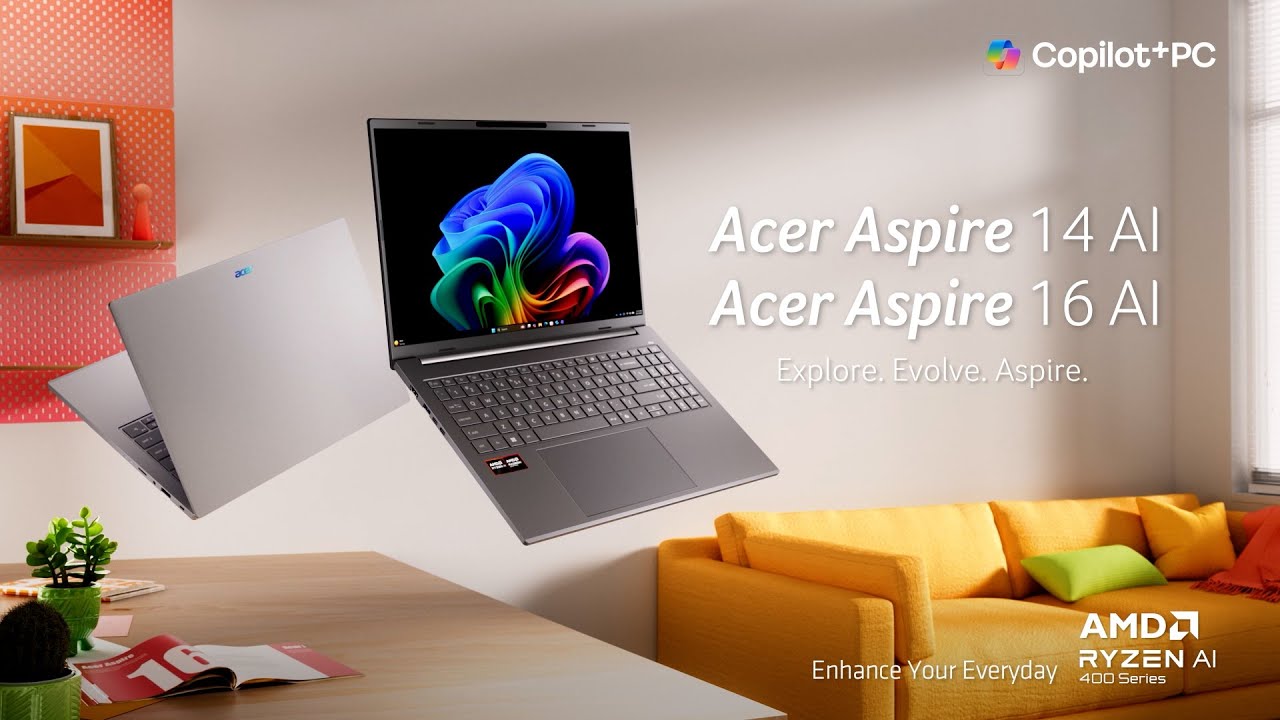 Ноутбуки Aspire 14 и 16 AI | Процессоры AMD Ryzen&trade; AI серии 400 | Acer