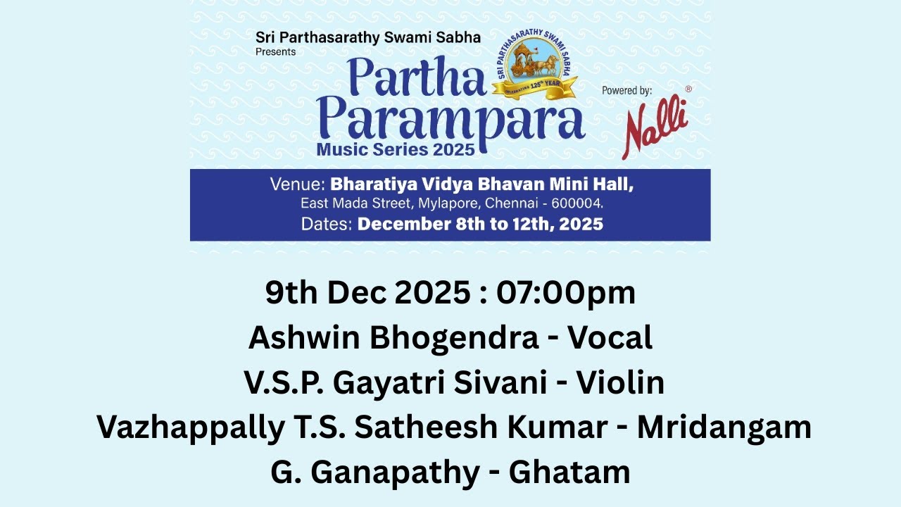 Ashwin Bhogendra & Party l Partha Parampara Music series l 9th Dec 2025