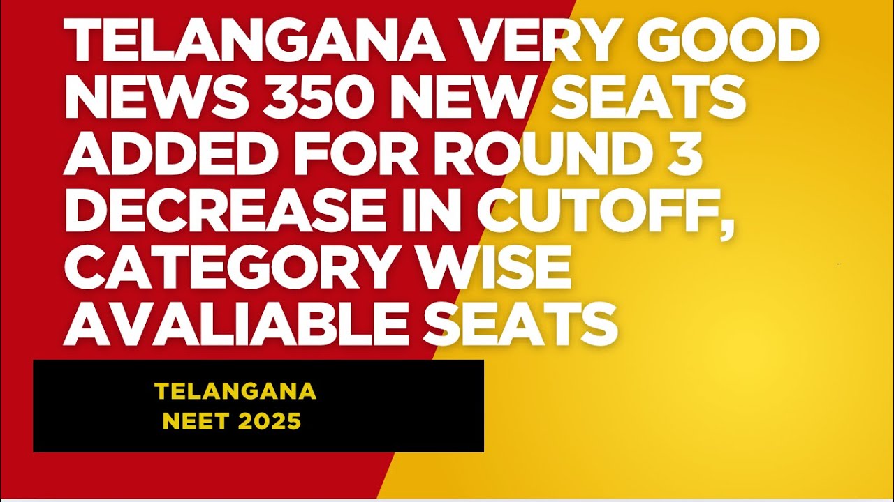 New 350 mbbs seats added for round 3 Telangana, check how many from each caste gets seat