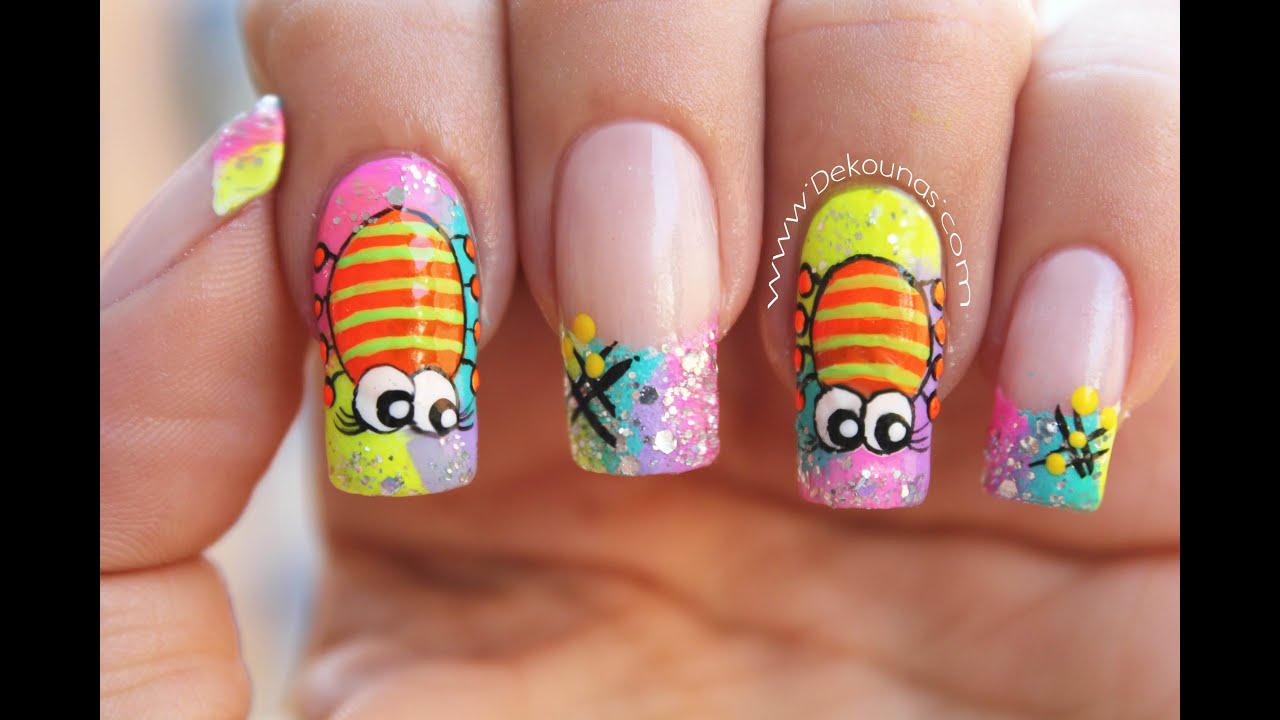 Decoración de uñas araña - Spider nail art