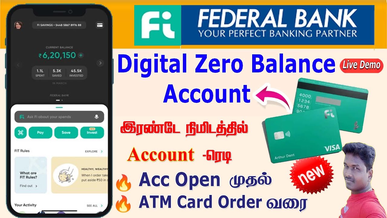 Fi Money Bank Account Opening - Best zero balance bank account with video kyc  online in Tamil 2023