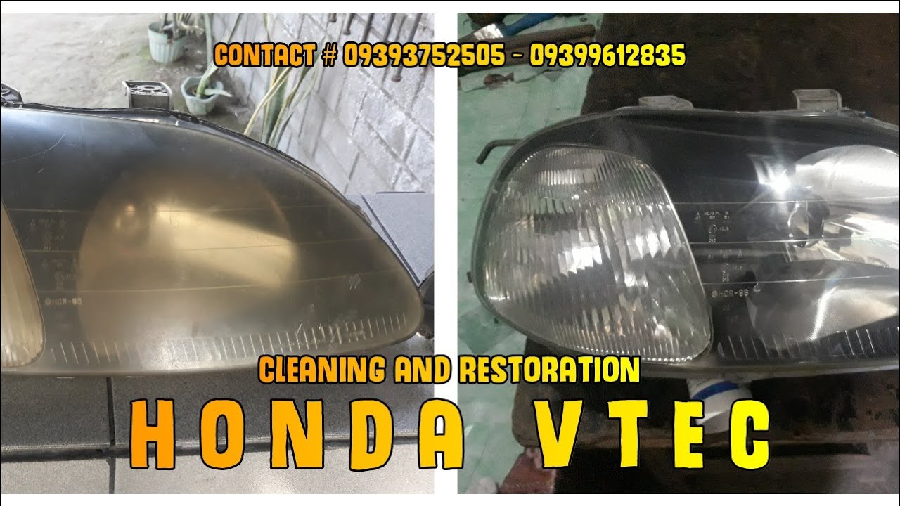 HEADLIGHT REAL CLEANING AND RESTORATION BRAND HONDA VTEC