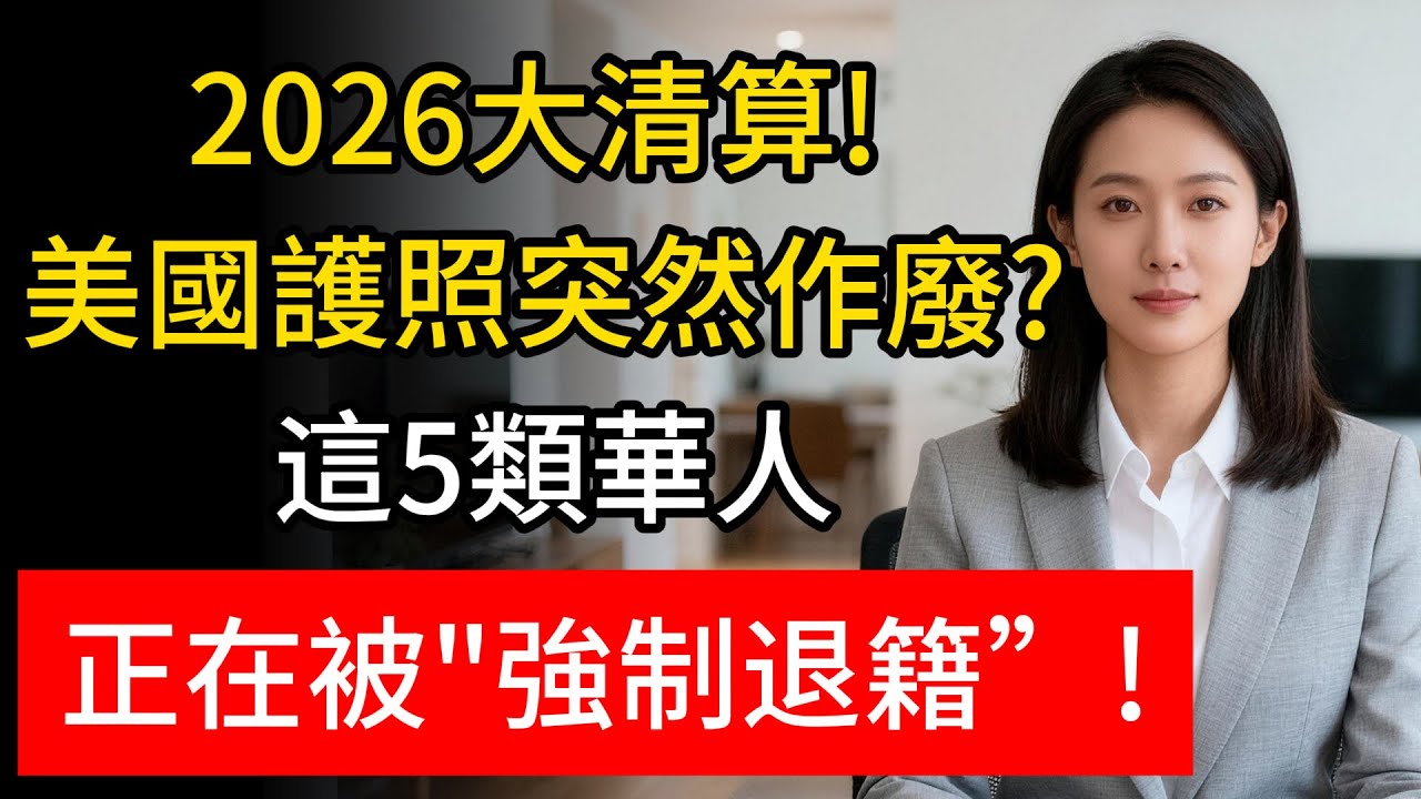 2026身份風暴！美國綠卡遭「嚴查清退」？這5類華人正被盯上！#美國移民 #護照撤銷 #入籍欺詐 #美國法律 #移民局